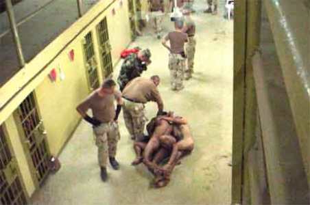 Naked detainees harassed and sexually abused.